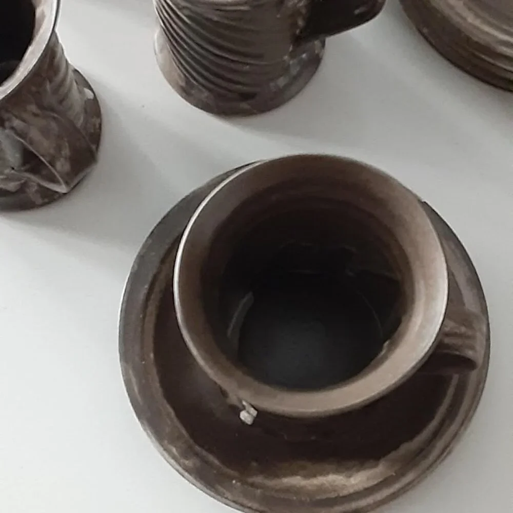 European Handcrafted Coffee Cups & Saucers set of (6)